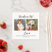 Drinks On Us Pet モダン Photoスタイリッシュ結婚. スタンダードカクテルナプキン (インサイチュ)