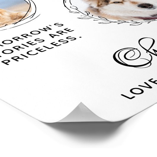 Drinks On Us Pet Wedding Custom Photo Dog Open Bar ポスター (角)