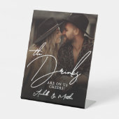 Drinks On Us Photo Wedding Sign 台座サイン (正面)