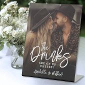 Drinks On Us Photo Wedding Sign 台座サイン