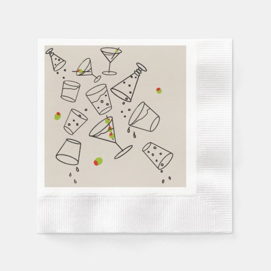 Drinks Paper Napkins 縁ありカクテルナプキン (正面)