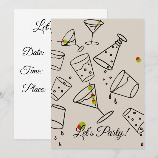 Drinks Party Invitation 招待状 (正面/裏面)