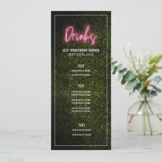 Drinks Party Shower Wedding Menu メニュー (スタンド正面)