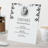 Drinks White Elegant Gothic Skeleton Wedding 台座サイン (インサイチュ)