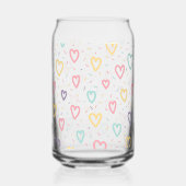 Drinkware Set Colorful Love Red Hearts  ガラス缶 (正面)