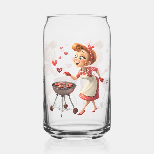 Drinkware Set Cooking Love Red Hearts  ガラス缶 (左)