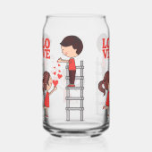 Drinkware Set Couple Love Red Hearts  ガラス缶 (正面)