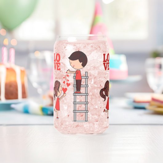 Drinkware Set Couple Love Red Hearts  ガラス缶 (インサイチュ (バースデー))