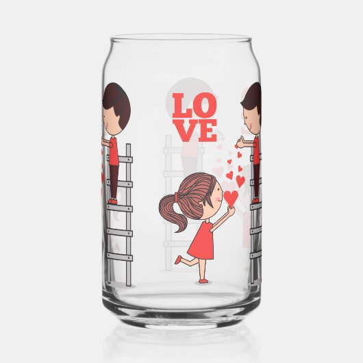 Drinkware Set Couple Love Red Hearts  ガラス缶 (裏面)