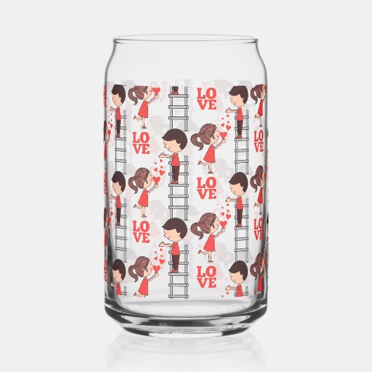 Drinkware Set Cute Couple Love  ガラス缶 (正面)
