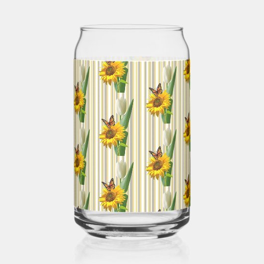 Drinkware Set Cute Sunflower Butterfly  ガラス缶 (正面)