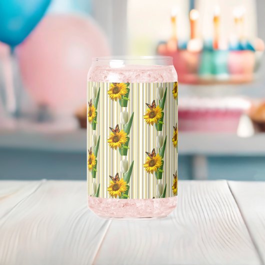 Drinkware Set Cute Sunflower Butterfly  ガラス缶 (インサイチュ (ベビーシャワー))