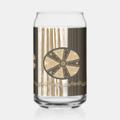 Drinkware Set Earth Tone Brown Beige Floral ガラス缶 (裏面)