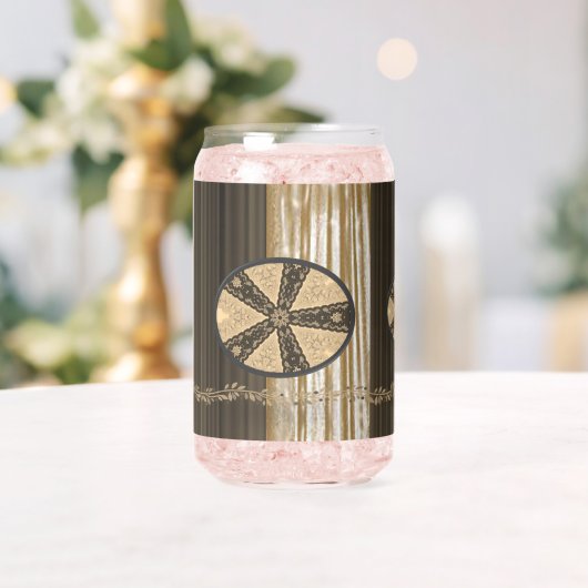 Drinkware Set Earth Tone Brown Beige Floral ガラス缶 (インサイチュ (ウェディング))