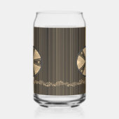 Drinkware Set Earth Tone Brown Beige Floral ガラス缶 (右)