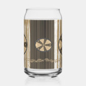 Drinkware Set Earth Tone Brown Beige Floral ガラス缶 (左)