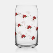 Drinkware Set Love Red Rose Floral  ガラス缶 (正面)