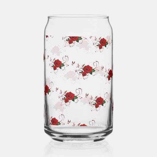 Drinkware Set Love Red Rose Floral  ガラス缶 (裏面)