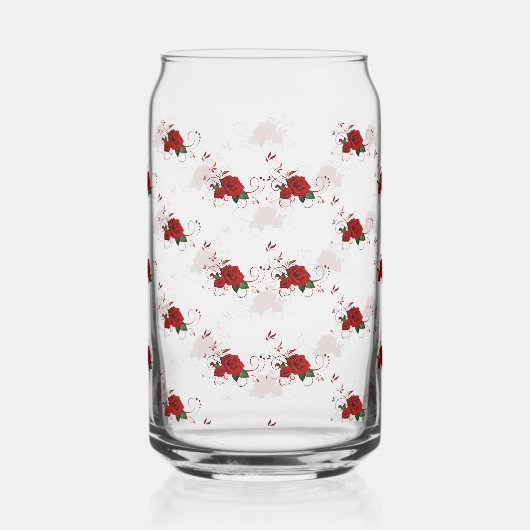 Drinkware Set Love Red Rose Floral  ガラス缶 (右)