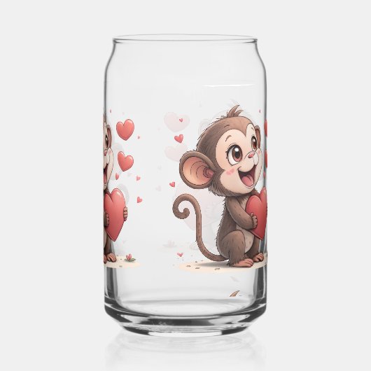 Drinkware Set Monkey Love Red Hearts  ガラス缶 (裏面)