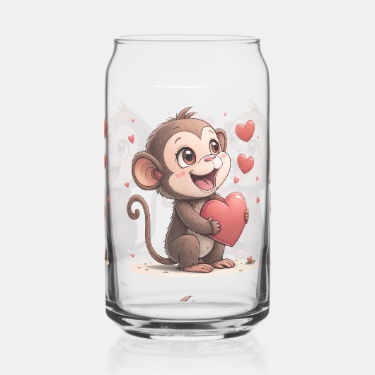 Drinkware Set Monkey Love Red Hearts  ガラス缶 (左)