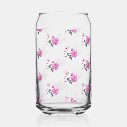 Drinkware Set Pink Rose Butterfly ガラス缶 (裏面)