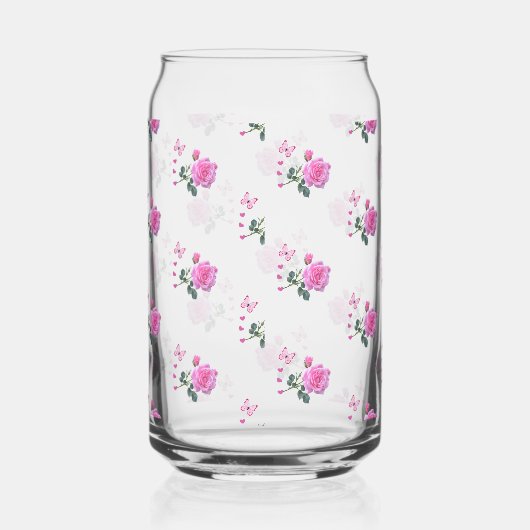 Drinkware Set Pink Rose Butterfly ガラス缶 (右)