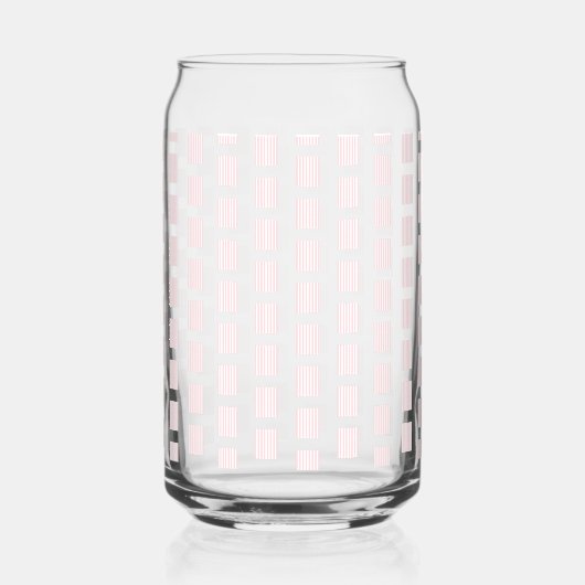 Drinkware Set Pink & White Stripe Square ガラス缶 (正面)