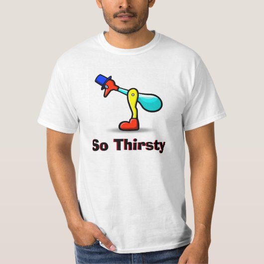 Drinkyの鳥とのおいしい役人"そうのどが渇いた" T Tシャツ (正面)