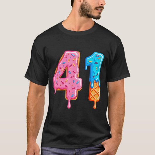 Drip 41 Meme Cool Baseball Style Number Forty One  Tシャツ (正面)