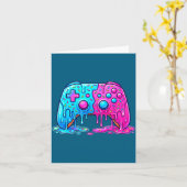 Drip Gamer Controller Boys Video Game Retro Gaming カード (黄色い花)