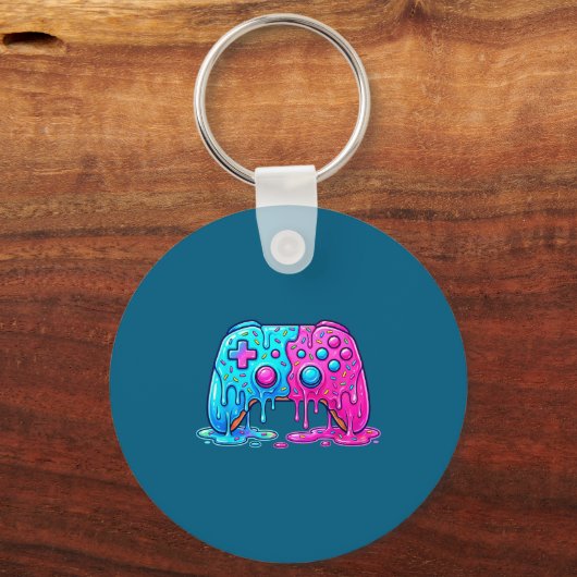 Drip Gamer Controller Boys Video Game Retro Gaming キーホルダー (正面)