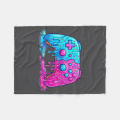 Drip Gamer Controller Boys Video Game Retro Gaming フリースブランケット (正面(横))