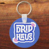 Drip Haus - レトロで遊び心のあるロゴ キーホルダー (正面)