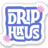 Drip Haus - レトロで遊び心のあるロゴ シール (正面)
