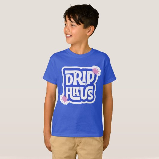 Drip Haus - レトロで遊び心のあるロゴ Tシャツ (正面フル)