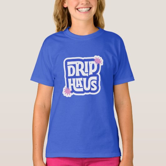 Drip Haus - レトロで遊び心のあるロゴ Tシャツ (正面)