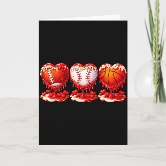 Drip Valentines Day Basketball Baseball Football B カード (正面)