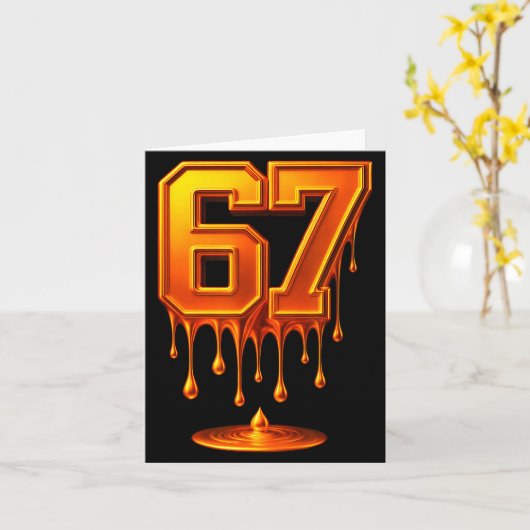 Dripng Gold 67 Meme Respect The Drip 67 Golden Aur カード (黄色い花)