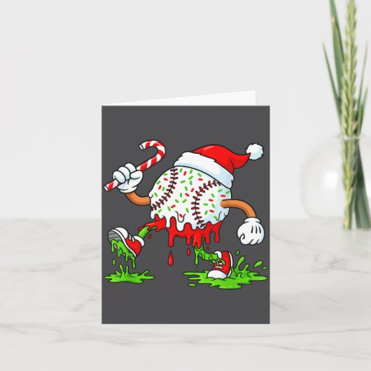 Dripng Ice Cream Baseball Santa Hat, Xmas Pajama K カード (正面)