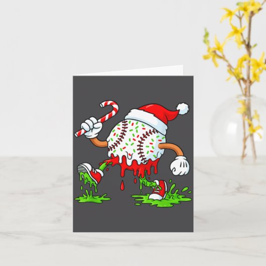 Dripng Ice Cream Baseball Santa Hat, Xmas Pajama K カード (黄色い花)