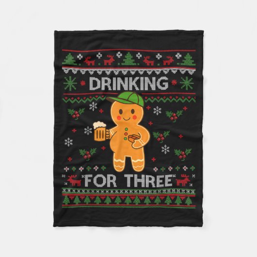 Dripng Ice Cream Baseball Santa Hat, Xmas Pajama K フリースブランケット (正面)