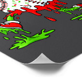 Dripng Ice Cream Baseball Santa Hat, Xmas Pajama K ポスター (角)