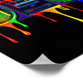 Dripng Paint Boombox Funny Old School 80s Music Hi ポスター (角)