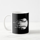 Dripping Baseball Design for Bold Sports Fans コーヒーマグカップ (左)