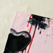 Dripping Black Hearts Pattern – Dark Love Art ビーチタオル (インサイチュ)