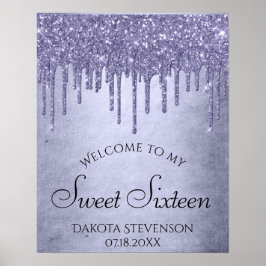 Dripping Chic Glitter | Lavender Purple Sweet 16 ポスター
