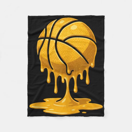 Dripping Gold Basketball Lovers Drip Basketball Yo フリースブランケット (正面)