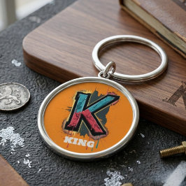 Dripping K: カスタマイズ可能な大胆な一文字のグラフィティ キーホルダー