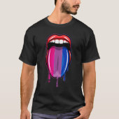 Dripping Lips Tongue Bisexual Pride Bisexuality Fl Tシャツ (正面)